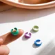 Minimalist Multicolored Painting Metal Clip on Earrings Korean Cute Small No Piercing Ear Cuff