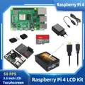 Raspberry Pi 4 Model B 8 / 4 / 2GB + 3.5 Inch Touch Screen 50 FPS + Case + Fan + Power Supply + 32