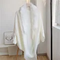Imitate Fur Collar Winter Shawls And Wraps Bohemian Fringe Oversized Womens Winter Ponchos And Capes