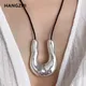 HangZhi Large U Shape Chunky Necklace Long Rope Chain Metal Pendant Clavicular Chain Vintage Jewelry