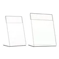 T1.2mm Vertical Acrylic L Sign Price Label Display Holders Stands for Paper Tag Card Promotion Clear