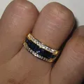Trendy Real Diamond Sapphire Ring für Frauen 18k Gold Bague oder Jaune für Schmuck Anillos Männer