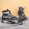 Graffiti Turnschuhe Männer Frauen schwarze Tinte schmutzige Schuhe Größe 35-44 College HipHop Stil