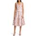 Sequin Floral Cocktail Midi Dress - Pink - Eliza J Dresses