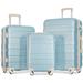 ABS Hardshell Luggage Sets 3-Piece Suitcase Spinner Wheels Suitcase with TSA Lock 20''24''28'',Golden Blue