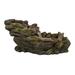 41x20x20" Large Brown Rock Wood-Look Fountain with Moss, Indoor & Outdoor Polyresin Water Feature for Garden & Backyard