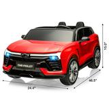 Thinkmax Kids Electric Ride on Car 2 Seater SUV 24V Battery Powered Truck Licensed Chevrolet Blazer Vehicle with 2.4G Remote Control 2 Motors LED Music Double Open Doors for Boys Girls Red
