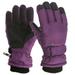 Biziza Waterproof Ski Snowboard Gloves Mittens Thinsulate Lined Winter Cold Weather Gloves for Boys and Girls Purple