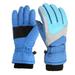 Biziza Kids Snow Gloves for Boys Girls Winter Waterproof Insulated Kids Ski Gloves Thickening Warm Windproof Outdoor Gloves Blue