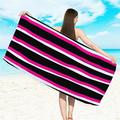 JeashCHAT Oversized Beach Towel 27.5x59 inch Large Microfiber Bath Towel Vacation Accessories Essentials Lounge Chair Cover Stripe Boho