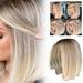 Ediodpoh Blonde Wig Bob Wig Short Straight Wigs for Women Short Human Hair Ladies Straight BOB Party Natural Light Gold for Women Party Daily Use Wigs for Women Rose Gold