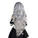 Ediodpoh 80CM Girl Grey Natural Party Wig Long Full Curly Hair Fashion Synthetic Wig Wigs for Women grey