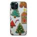 MAXPRESS Clear Christmas Case for iPhone 14 6.1 inch Cute Merry Christmas Pattern Phone Case Gifts Translucent Silicone Hard PC + Shockproof Protective Cover-Gingerbread Man