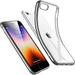 Clear Silicone Case Compatible with iPhone SE (2022) iPhone SE (2020) iPhone 8 and iPhone 7 Thin Soft TPU Transparent Protective Cover Yellowing Resistant Metallic Black