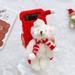 for Samsung Galaxy Z Flip 4 Plush Christmas Xmas Bear Design Case Stylish Lovely Cute Cartoon Fluffy Gift Winter Warm Furry Hybrid TPU Shockproof Slim Back Cover for Men Women.Red