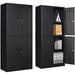 HBBOOMLIFE Metal Cabinet with Lock 71 Tall Steel File Locker with 2 Adjustable Shelves and 4 Doors Tall Cabinet for Office Garage Home Pantry (Black)
