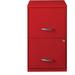 KHBIULIFE 18 Inch Wide Painted Steel Metal Organizer File Cabinet for Office Supplies and Hanging File Folders with 2 File Drawers Red