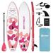 Santasup Blow Up Paddle Board Inflatable Paddle Board For Adults 10ft Stand Up Paddleboard Sup Board With Sup Accessories Non-Slip Deck Adjustable Paddle Travel Backpack Wide Stance Pink