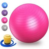 33.5 Inch Thick Yoga Ball Chair Exercise Ball Extra Heavy Duty Stability Ball Supports 397 lbs Birthing Ball with Quick Pump-Pink