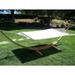 14 Ft. Water Treated Wooden Arc Hammock Stand Premium Quilted Double Padded Hammock Bed. 2 Person Bed.450 LB Capacity(Natural Stain/Beige)