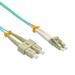 Cable Central LLC (5 Pack) 1.5m LC/UPC SC/UPC OM4 Multimoide Duplex Aqua Fiber Optic Patch Cable - 4.9 Feet