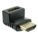 Cable Central LLC HDMI High Speed Vertical 90 Degree Elbow Adapter - Up HDMI Type-A Male to HDMI Type-A Female 4K 60Hz Black
