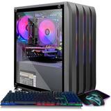 STGAubron Gaming Desktop PC Intel Xeon E5 2.5G up to 3.3G 16G RAM 512G SSD Radeon RX 550 4G GDDR5 600M WiFi BT 5.0 RGB Fan x 3 RGB Keyboard & Mouse & Mouse Pad W10H64