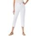 Plus Size Women's Perfect 5-Pocket Relaxed Capri With Back Elastic by Woman Within in White (Size 40 W)