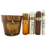Cuba Gold by Cuba for Men - 4 Pc Gift Set 3.3oz EDT Spray, 1.17oz EDT Spray, 6.6oz Deodorant Spray,