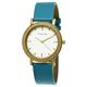 Holzwerk Germany Handmade Designer Women's Watch Eco Natural Wood Watch Leather Strap Watch Analogue Classic Quartz Watch Blue Turquoise Gold Brown, Strap.