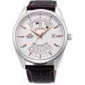 ORIENT RA-BA0005S Men's Leather Band White Dial Multi Year Calendar Automatic Watch, white, Automatic Watch