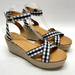 J. Crew Shoes | J.Crew Gingham Wedge Espadrille Sandals Women's Size 10 | Color: Blue/White | Size: 10