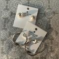 Kate Spade Jewelry | Lot Of Gleaming Gardenia Flower Hoops & Everyday Spade Studs! Nwt | Color: Silver | Size: Os