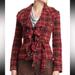 Anthropologie Jackets & Coats | Anthropologie Tabitha Red Plaid Ruffle Jacket | Color: Blue/Red | Size: 2