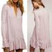 Free People Dresses | Free People Your Girl Flounce Hem Henley Dusty Lavender Dress Or Top Size M | Color: Purple | Size: M