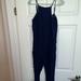 Anthropologie Pants & Jumpsuits | Cloth & Stone Anthropologie Navy Blue Seersucker Jumpsuit Romper Size Xs | Color: Blue | Size: Xs