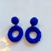 J. Crew Jewelry | J.Crew Blue Beads Beaded Cluster Retro Drop Dangle Earrings | Color: Blue/Gold | Size: Os