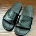 Gucci Shoes | Gucci Black Women’s Leather And Rubber Slides Sandals | Color: Black | Size: 8