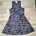 Athleta Dresses | Athleta Santorini Thera Tie Dye Blue Striped Dress Size S Sleeveless Flare | Color: Blue/White | Size: S