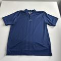 Adidas Shirts | Adidas Henley Golf Shirt Mens Size Xl Blue White Stripes Short Sleeve Snap | Color: Blue | Size: Xl