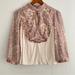 Anthropologie Tops | Anthropologie Tiny Embroidered Sheer Long Sleeve Blush Pink Top S | Color: Cream/Pink | Size: S