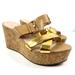 Kate Spade Shoes | Kate Spade Women’s Sz 8 Gold Cork Open Toe Slip On Wedge Sandals | Color: Brown/Gold | Size: 8