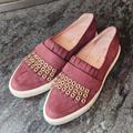 Kate Spade Shoes | Kate Spade Courtney Grommet Burgundy Suede Slip On Sneakers Size 5 | Color: Purple | Size: 5