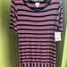 Lularoe Dresses | Lula Roe Boat Neck Stripe Dress With Short Sleeve Dress | Color: Black/Pink | Size: M