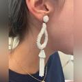 Anthropologie Jewelry | Anthropologie Beaded Dangle Earrings | Color: White | Size: Os