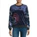 Disney Sweaters | Disney Princess Crushed Velvet Mulan Crew Neck Xl | Color: Black/Blue | Size: Xl