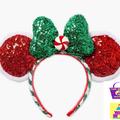Disney Accessories | Disney Red Holiday Christmas Headband Nwt | Color: Green/Red | Size: Os