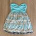 Free People Dresses | Free People Bandeau Strapless Dress | Color: Blue/Cream | Size: 4