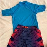 Nike Swim | Boys Size 10/12 - 12/13 Nike/Lands End 2-Piece Swim Suit Bundle | Color: Blue/Orange | Size: Lb