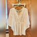 Free People Tops | Free People Sheer White Lace Top Size Medium | Color: White | Size: M